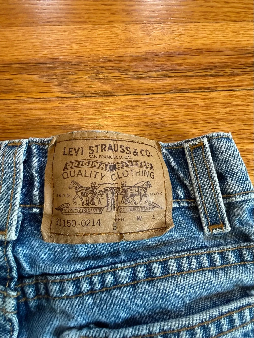 Vintage 80s 90s Levi’s Jeans, Orange Tab Pants (Kids Youth Size 5) 31150-0214
